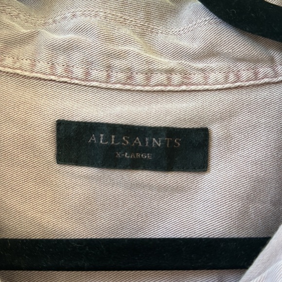 COPY - All Saints Spotter Long Sleeve Military Overshirt Purple - Picture 2 of 4